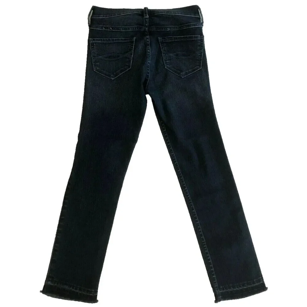 Abercrombie Kids Girls Straight Leg Raw Hem Denim Blue Jeans Size 12